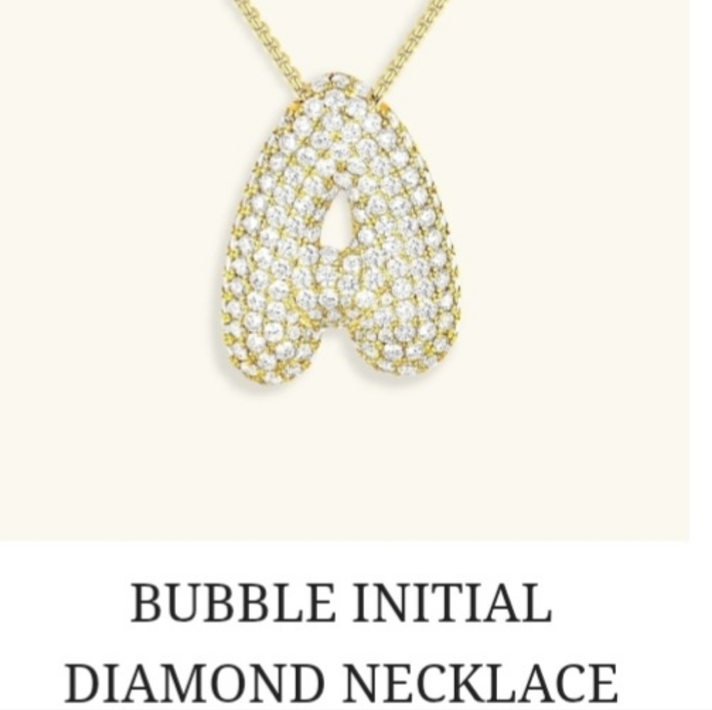 Elegant Gold and Silver Initial Necklace Pendant Size: Height 29.2 mm, Width 23.